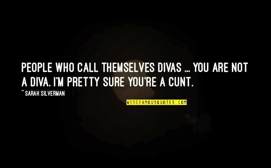 Cunt Quotes By Sarah Silverman: People who call themselves divas ... you are