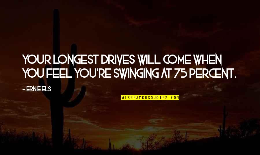 Cununa De Lauri Quotes By Ernie Els: Your longest drives will come when you feel