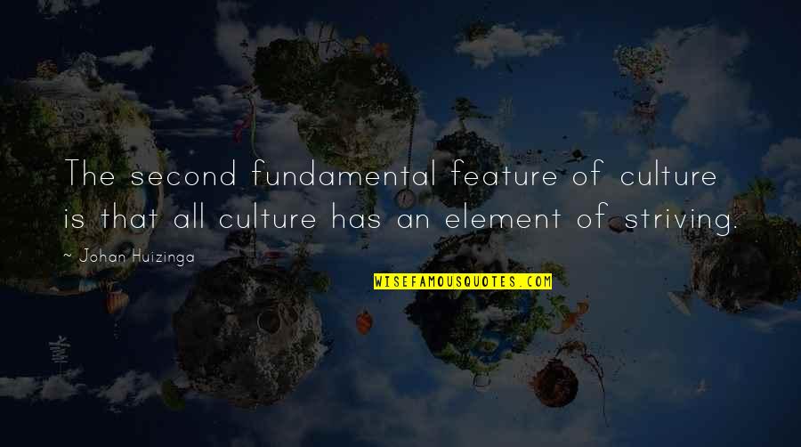 Cunz Hub Quotes By Johan Huizinga: The second fundamental feature of culture is that