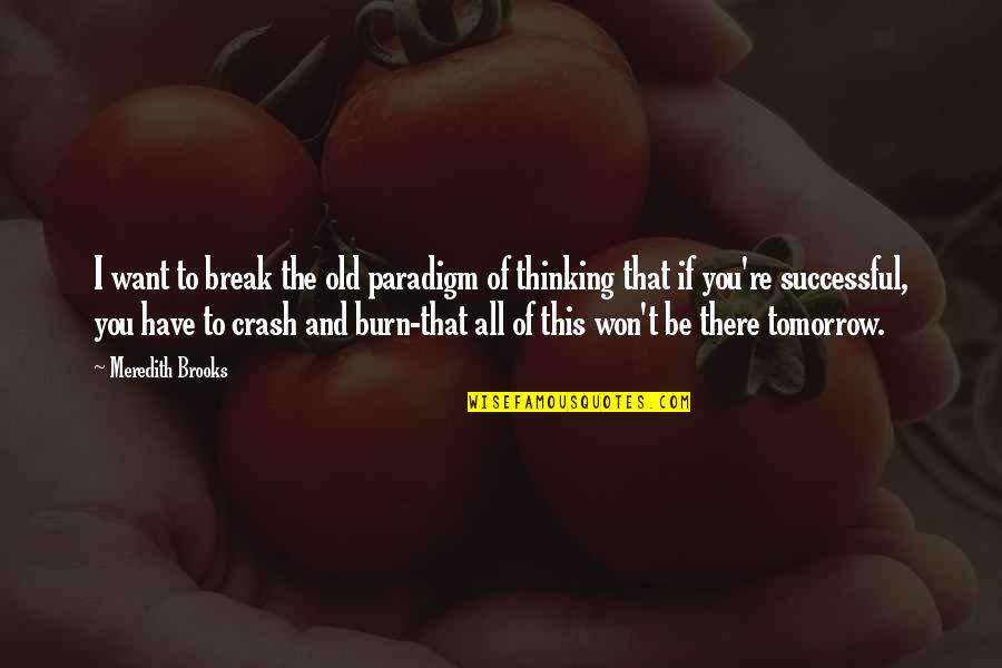 Cuocere In Italian Quotes By Meredith Brooks: I want to break the old paradigm of Cuocere In Italian Quotes By Meredith Brooks: I want to break the old paradigm of