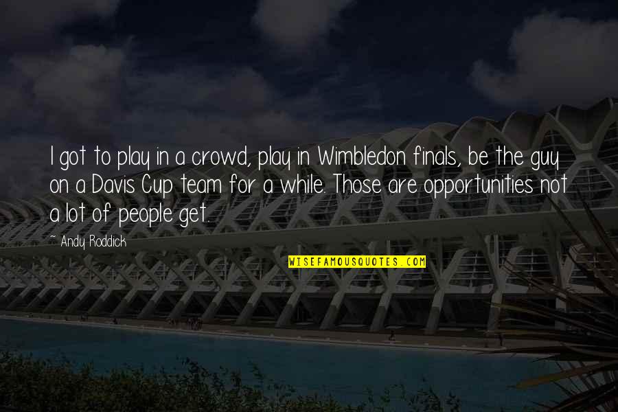 Cup Finals Quotes By Andy Roddick: I got to play in a crowd, play
