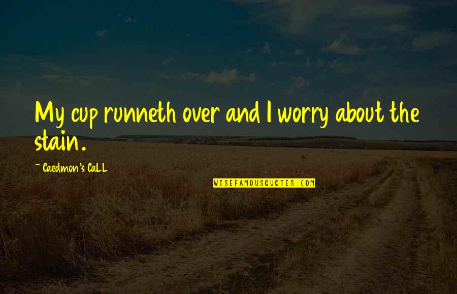Cup Runneth Over Quotes By Caedmon's CaLL: My cup runneth over and I worry about Cup Runneth Over Quotes By Caedmon's CaLL: My cup runneth over and I worry about