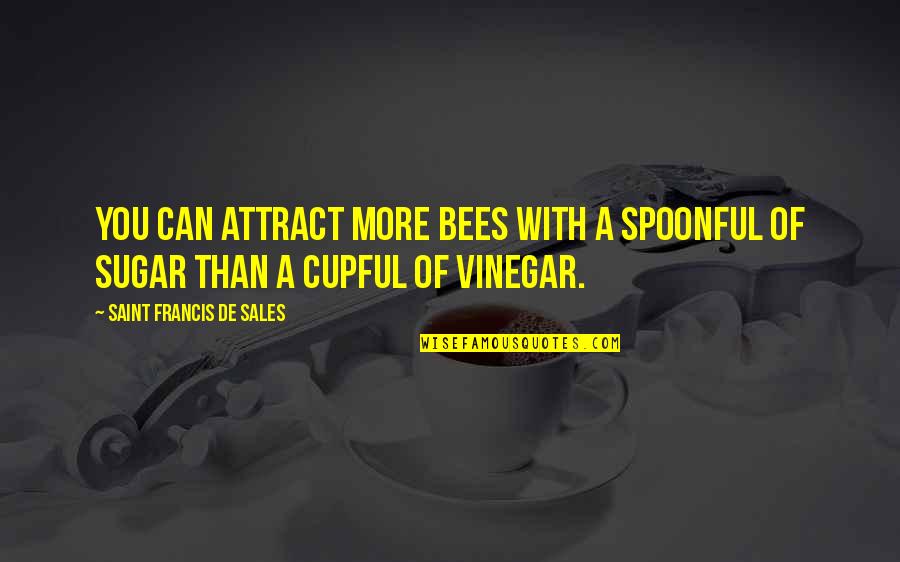 Cupful Quotes By Saint Francis De Sales: You can attract more bees with a spoonful