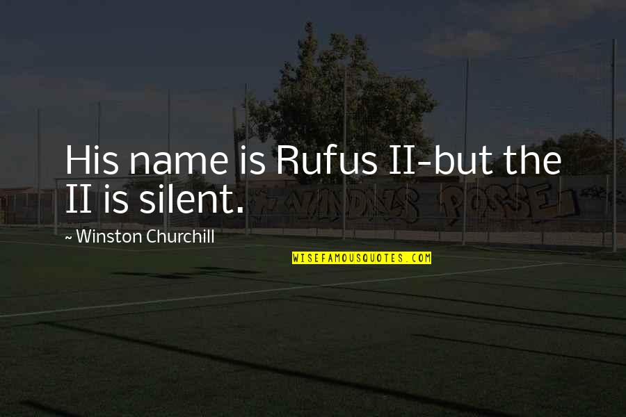 Cupful Quotes By Winston Churchill: His name is Rufus II-but the II is