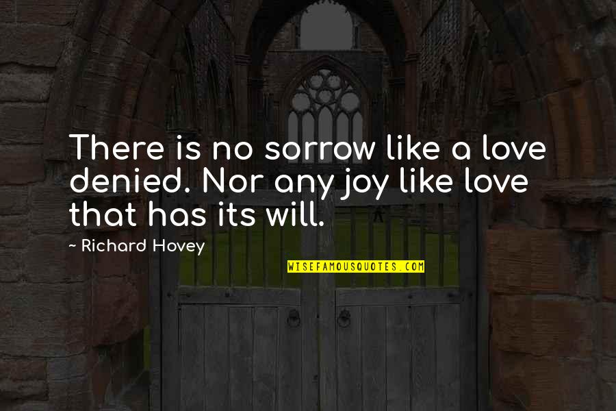 Cupidity Etymology Quotes By Richard Hovey: There is no sorrow like a love denied.