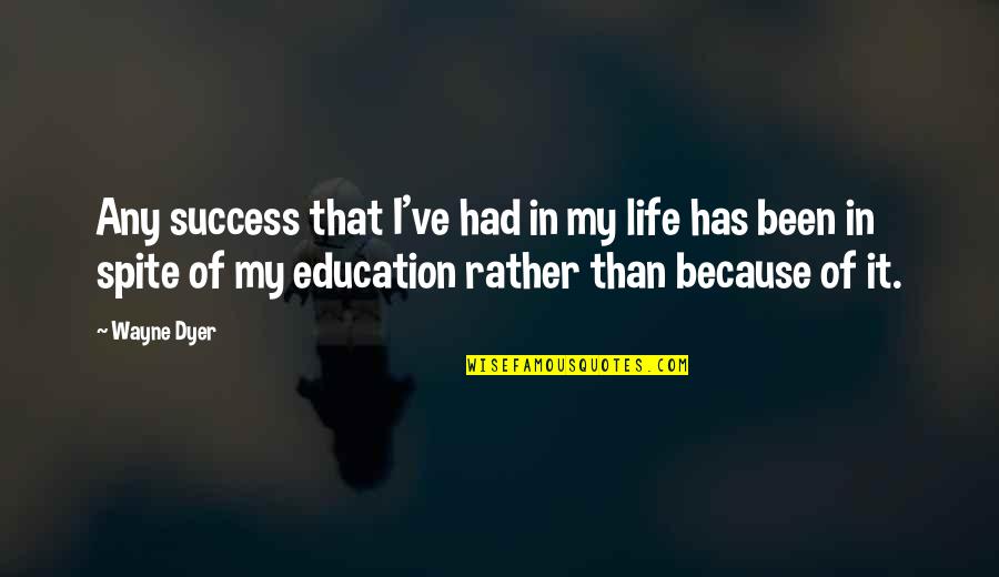 Curatola Contracting Quotes By Wayne Dyer: Any success that I've had in my life