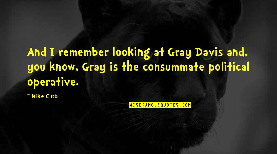 Curb Quotes By Mike Curb: And I remember looking at Gray Davis and,