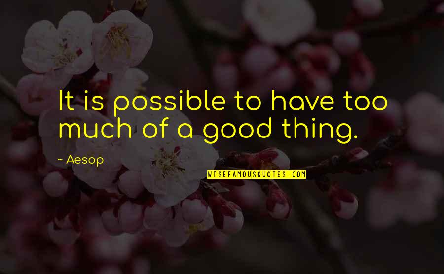 Curculio Quotes By Aesop: It is possible to have too much of