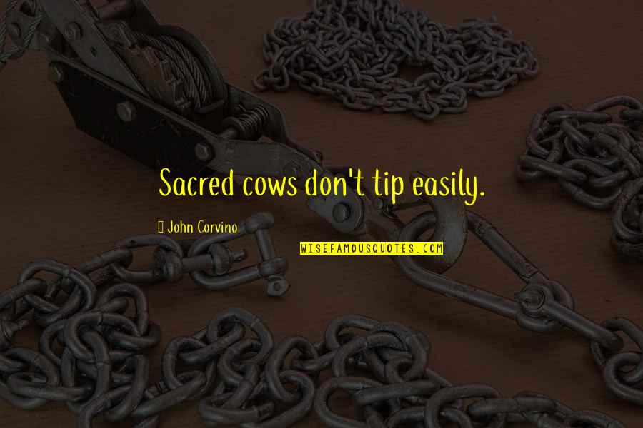 Curdling Agent Quotes By John Corvino: Sacred cows don't tip easily.