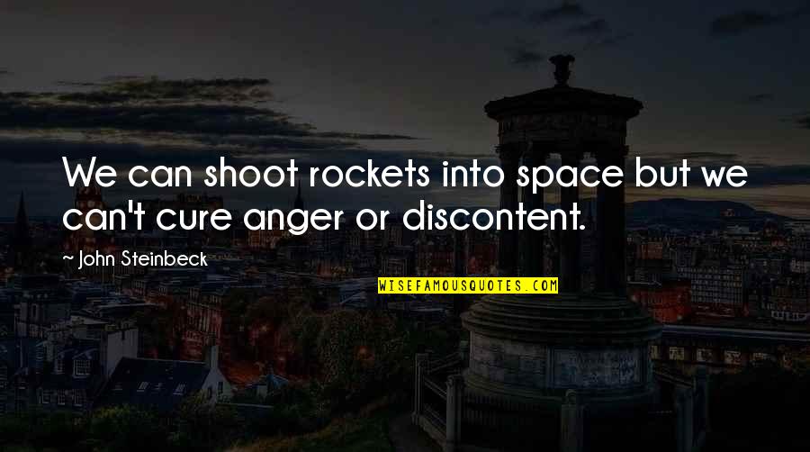 Cure Quotes By John Steinbeck: We can shoot rockets into space but we