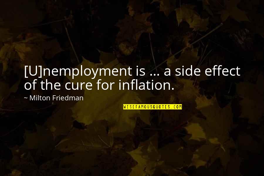 Cure Quotes By Milton Friedman: [U]nemployment is ... a side effect of the
