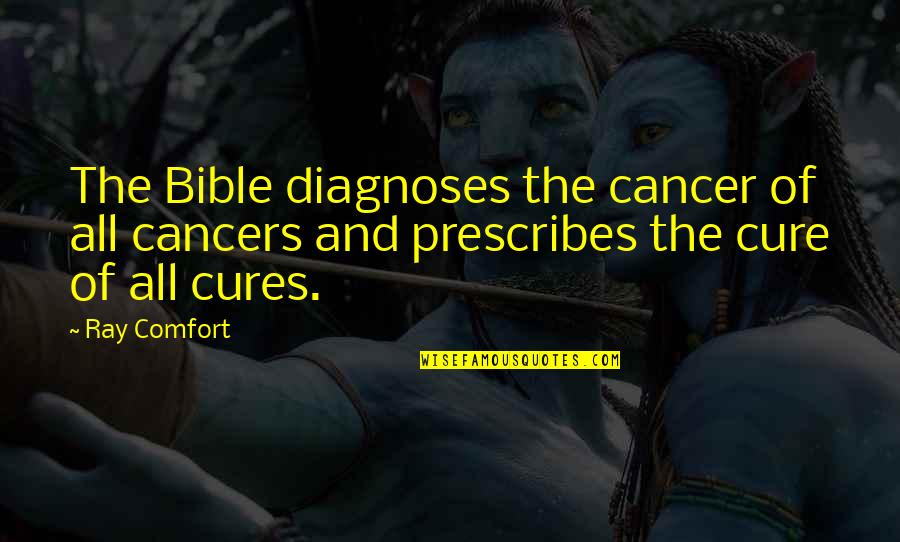 Cure To Cancer Quotes By Ray Comfort: The Bible diagnoses the cancer of all cancers