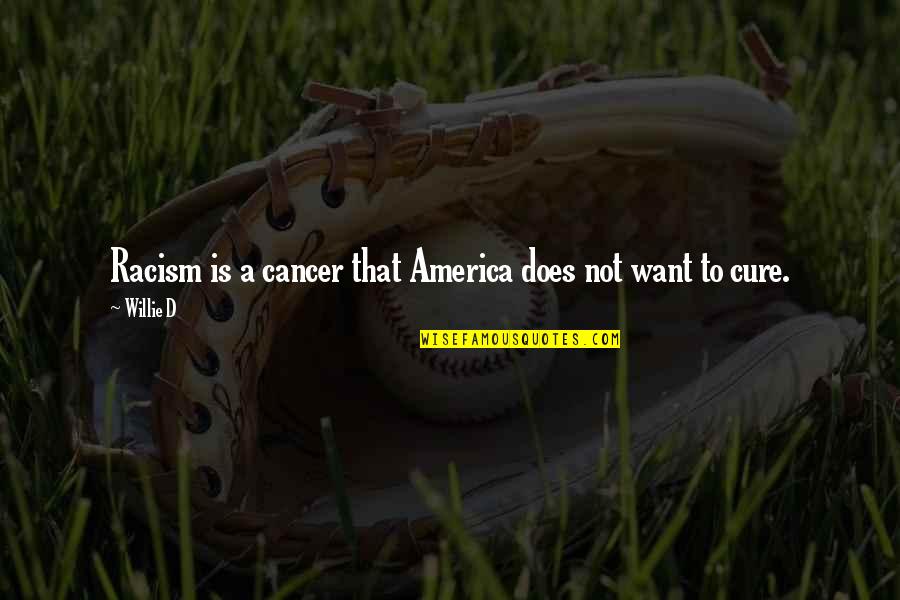 Cure To Cancer Quotes By Willie D: Racism is a cancer that America does not
