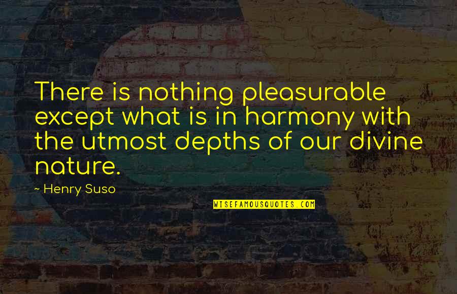 Cureatr Quotes By Henry Suso: There is nothing pleasurable except what is in