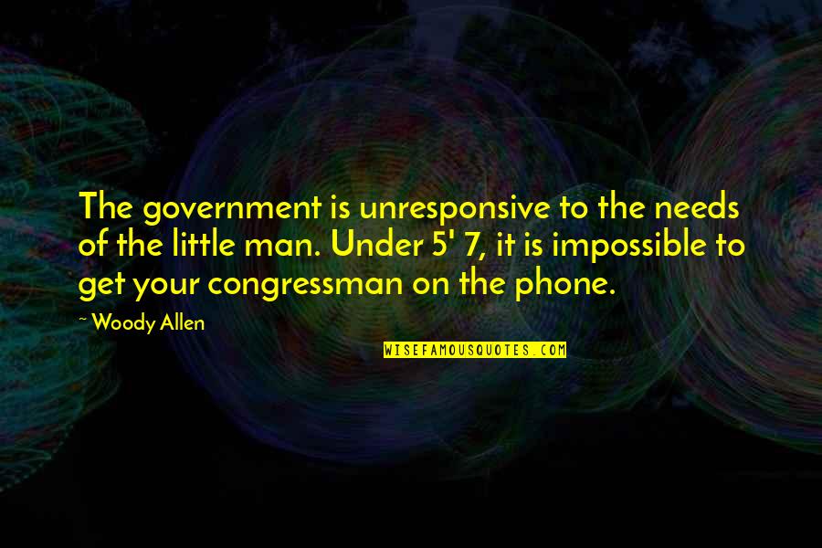 Curers Quotes By Woody Allen: The government is unresponsive to the needs of