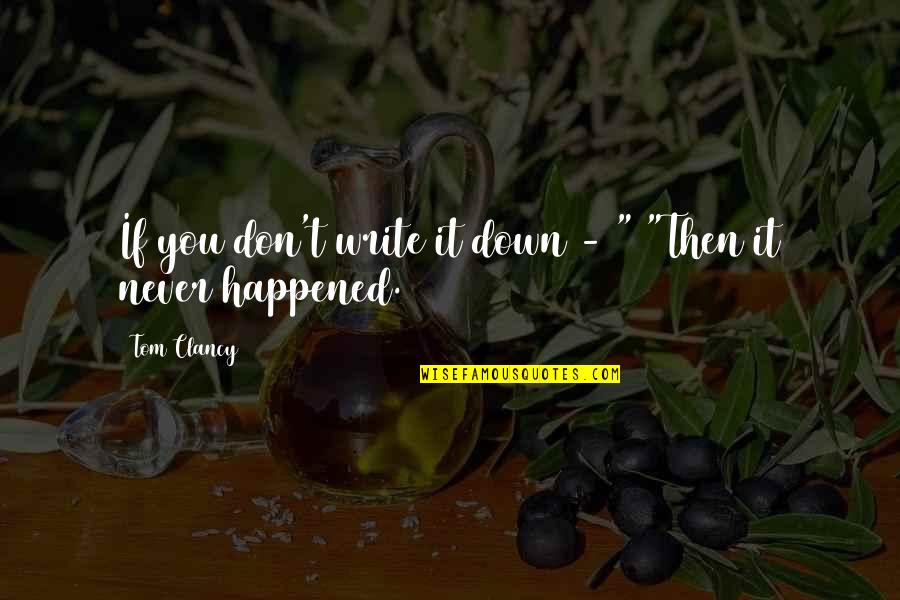Curiosa 2020 Quotes By Tom Clancy: If you don't write it down - "