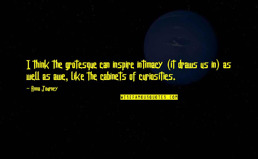 Curiosities Quotes By Anna Journey: I think the grotesque can inspire intimacy (it Curiosities Quotes By Anna Journey: I think the grotesque can inspire intimacy (it