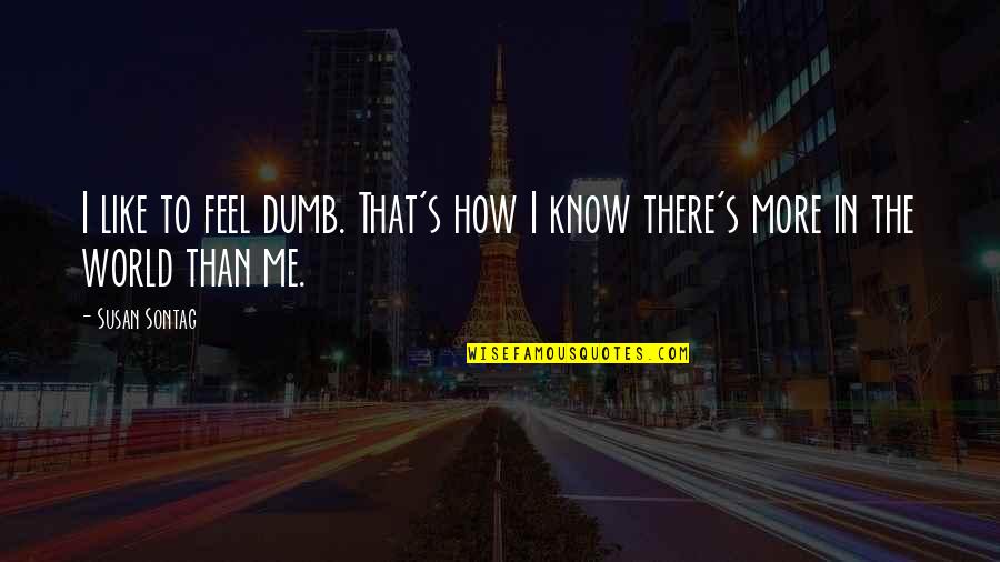 Curiosity And Knowledge Quotes By Susan Sontag: I like to feel dumb. That's how I