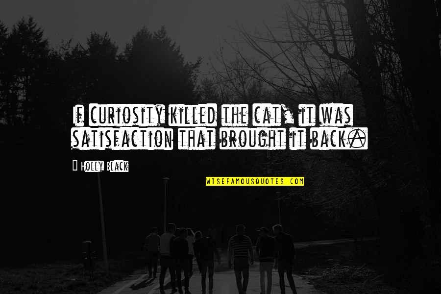 Curiosity Killed The Cat Quotes By Holly Black: If curiosity killed the cat, it was satisfaction