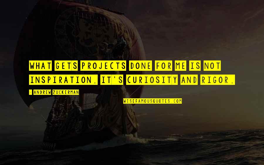 Curiosity's Quotes By Andrew Zuckerman: What gets projects done for me is not