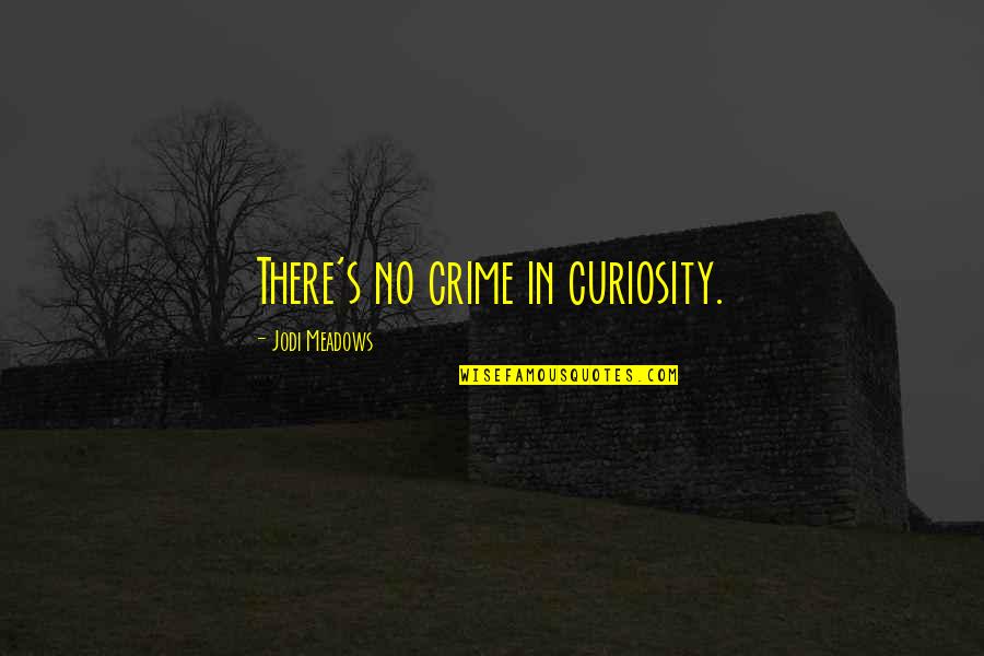 Curiosity's Quotes By Jodi Meadows: There's no crime in curiosity.
