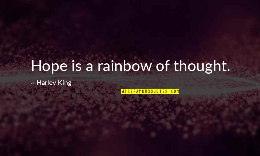 Curiously Warm Quotes By Harley King: Hope is a rainbow of thought.