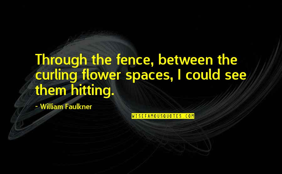 Curling Quotes By William Faulkner: Through the fence, between the curling flower spaces,