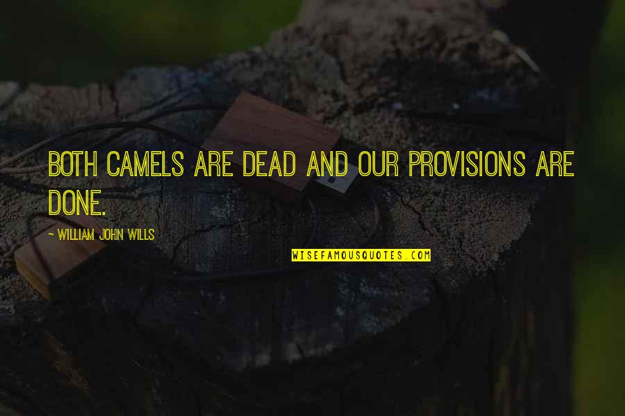 Curly Heads Quotes By William John Wills: Both camels are dead and our provisions are