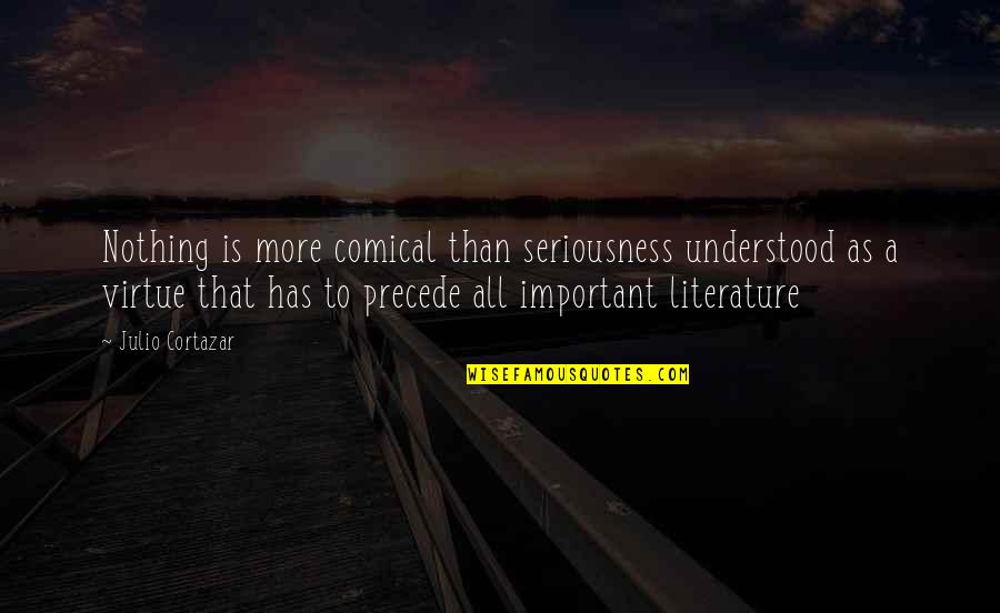Current Mood Quotes By Julio Cortazar: Nothing is more comical than seriousness understood as