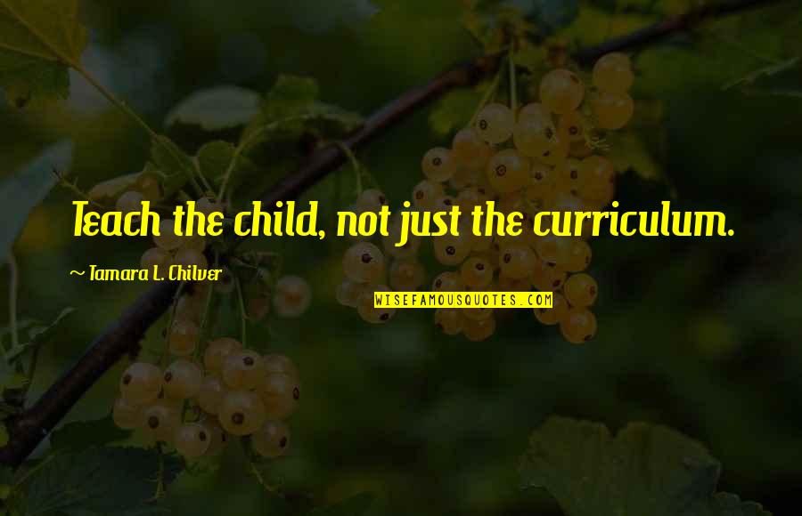 Curriculum's Quotes By Tamara L. Chilver: Teach the child, not just the curriculum.