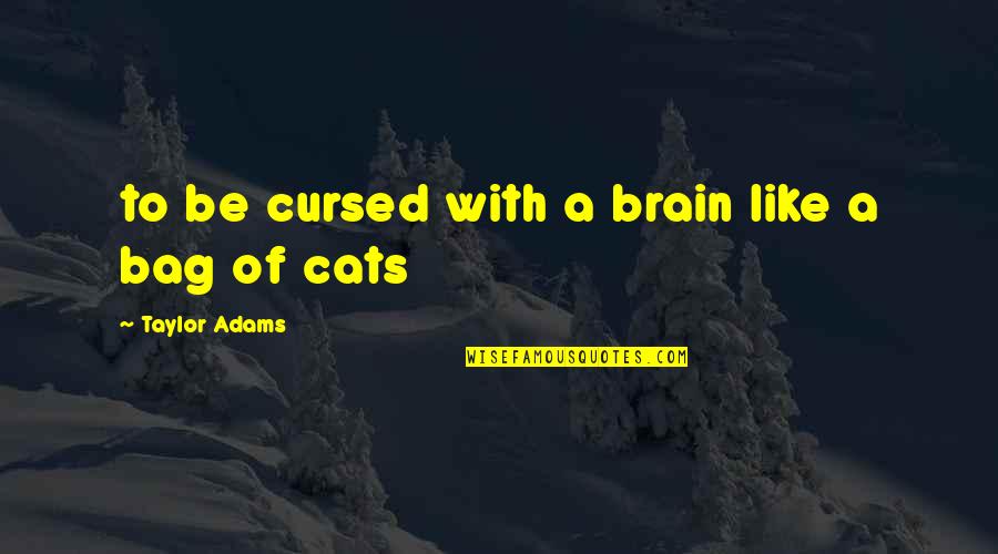 Cursed'st Quotes By Taylor Adams: to be cursed with a brain like a Cursed'st Quotes By Taylor Adams: to be cursed with a brain like a