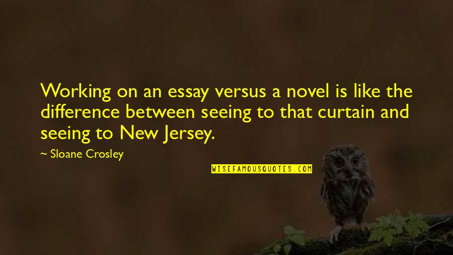 Curtain Quotes By Sloane Crosley: Working on an essay versus a novel is