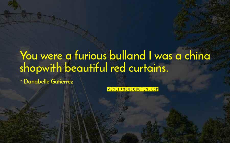 Curtains Quotes By Danabelle Gutierrez: You were a furious bulland I was a