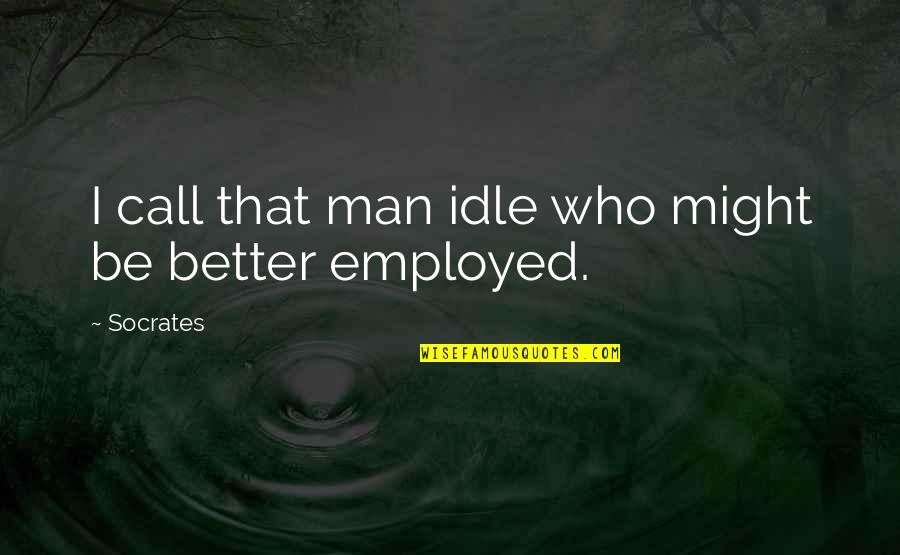 Curtis E. Sahakian Quotes By Socrates: I call that man idle who might be