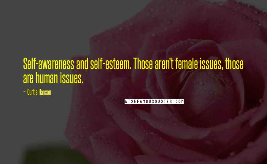 Curtis Hanson quotes: Self-awareness and self-esteem. Those aren't female issues, those are human issues.