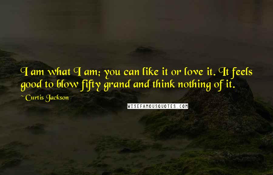 Curtis Jackson quotes: I am what I am; you can like it or love it. It feels good to blow fifty grand and think nothing of it. Curtis Jackson quotes: I am what I am; you can like it or love it. It feels good to blow fifty grand and think nothing of it.