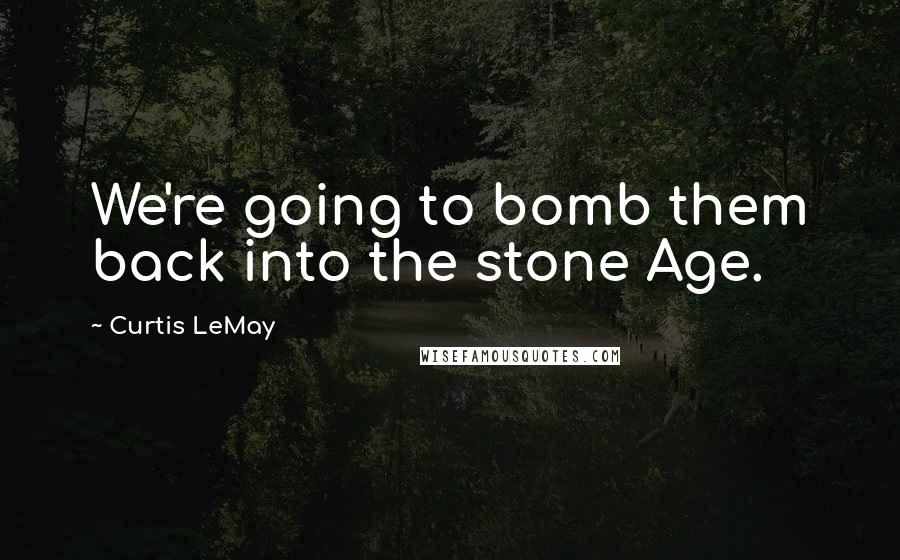 Curtis LeMay quotes: We're going to bomb them back into the stone Age.