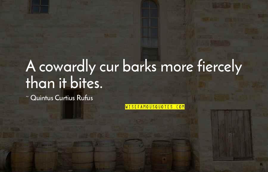 Curtius Quotes By Quintus Curtius Rufus: A cowardly cur barks more fiercely than it