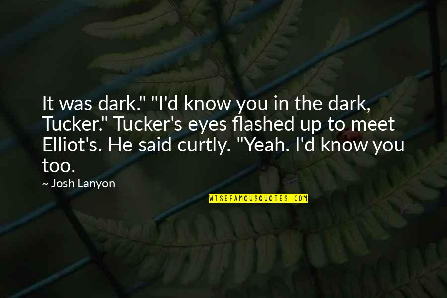 Curtly Quotes By Josh Lanyon: It was dark." "I'd know you in the