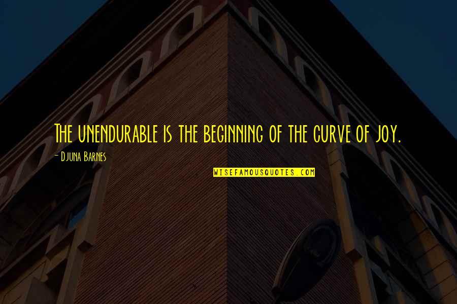 Curve Quotes By Djuna Barnes: The unendurable is the beginning of the curve