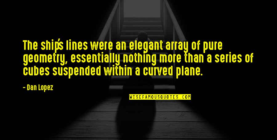 Curved Quotes By Dan Lopez: The ship's lines were an elegant array of Curved Quotes By Dan Lopez: The ship's lines were an elegant array of