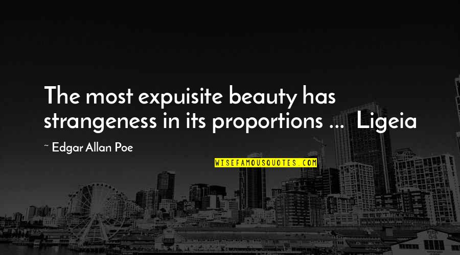 Curver Basket Quotes By Edgar Allan Poe: The most expuisite beauty has strangeness in its