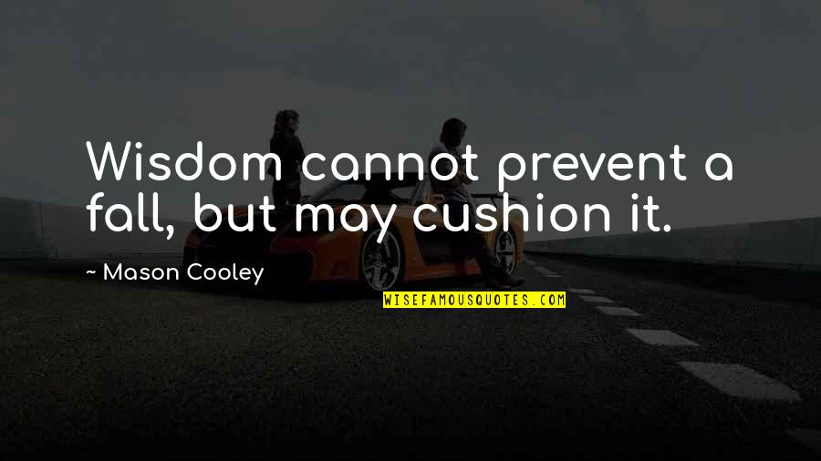 Cushion Quotes By Mason Cooley: Wisdom cannot prevent a fall, but may cushion