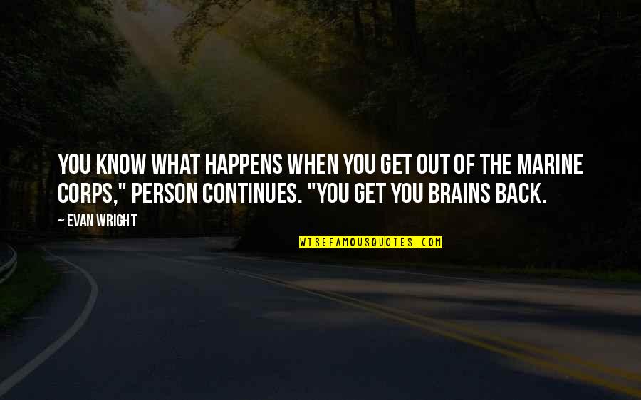 Cusotmer Service Quotes By Evan Wright: You know what happens when you get out