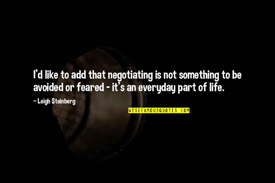 Custard Apple Funny Quotes By Leigh Steinberg: I'd like to add that negotiating is not Custard Apple Funny Quotes By Leigh Steinberg: I'd like to add that negotiating is not