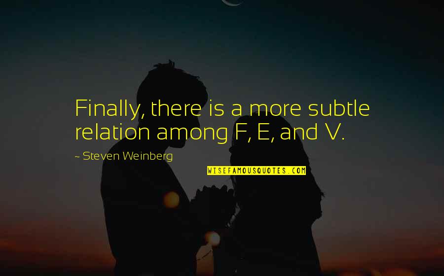 Customer Focus Quotes By Steven Weinberg: Finally, there is a more subtle relation among