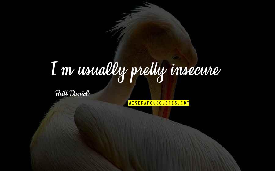 Customer Service Escalation Quotes By Britt Daniel: I'm usually pretty insecure.