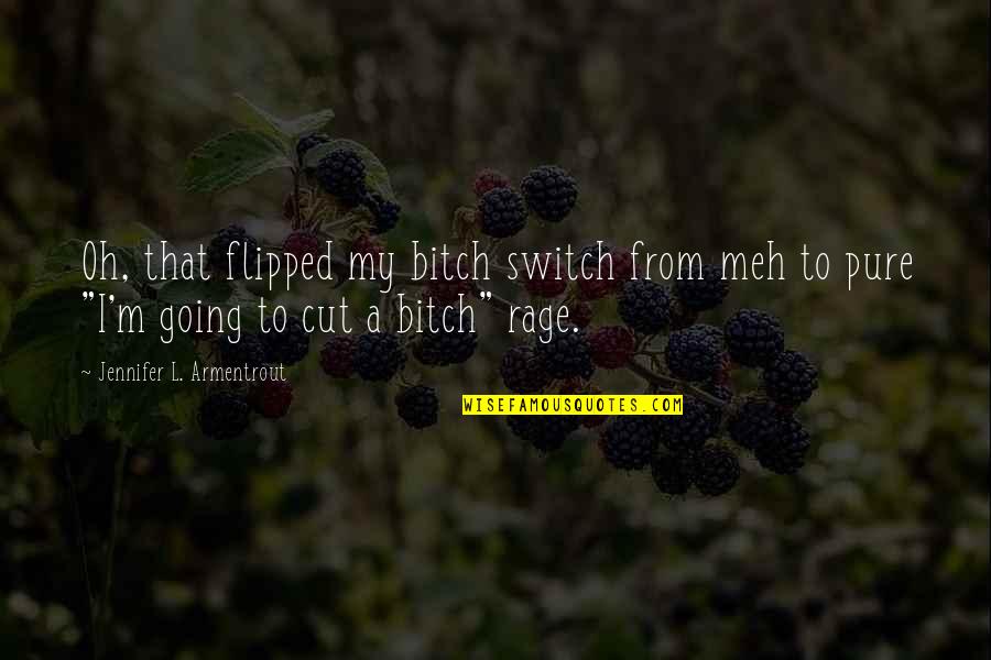 Cut A Bitch Quotes By Jennifer L. Armentrout: Oh, that flipped my bitch switch from meh