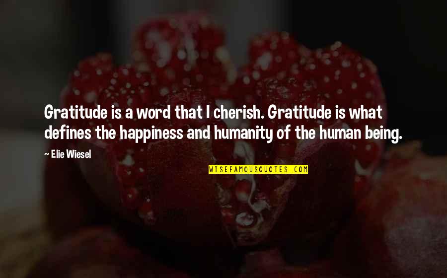 Cut By Cathy Glass Quotes By Elie Wiesel: Gratitude is a word that I cherish. Gratitude