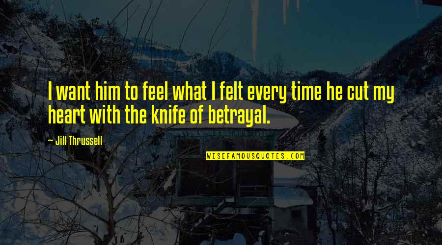 Cut Him Off Quotes By Jill Thrussell: I want him to feel what I felt